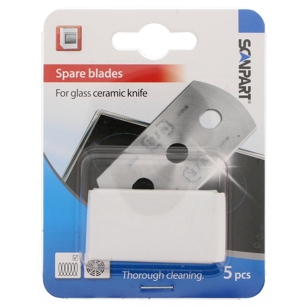 Scanpart navulmesjes schraper voor keramische & glazen kookplaat