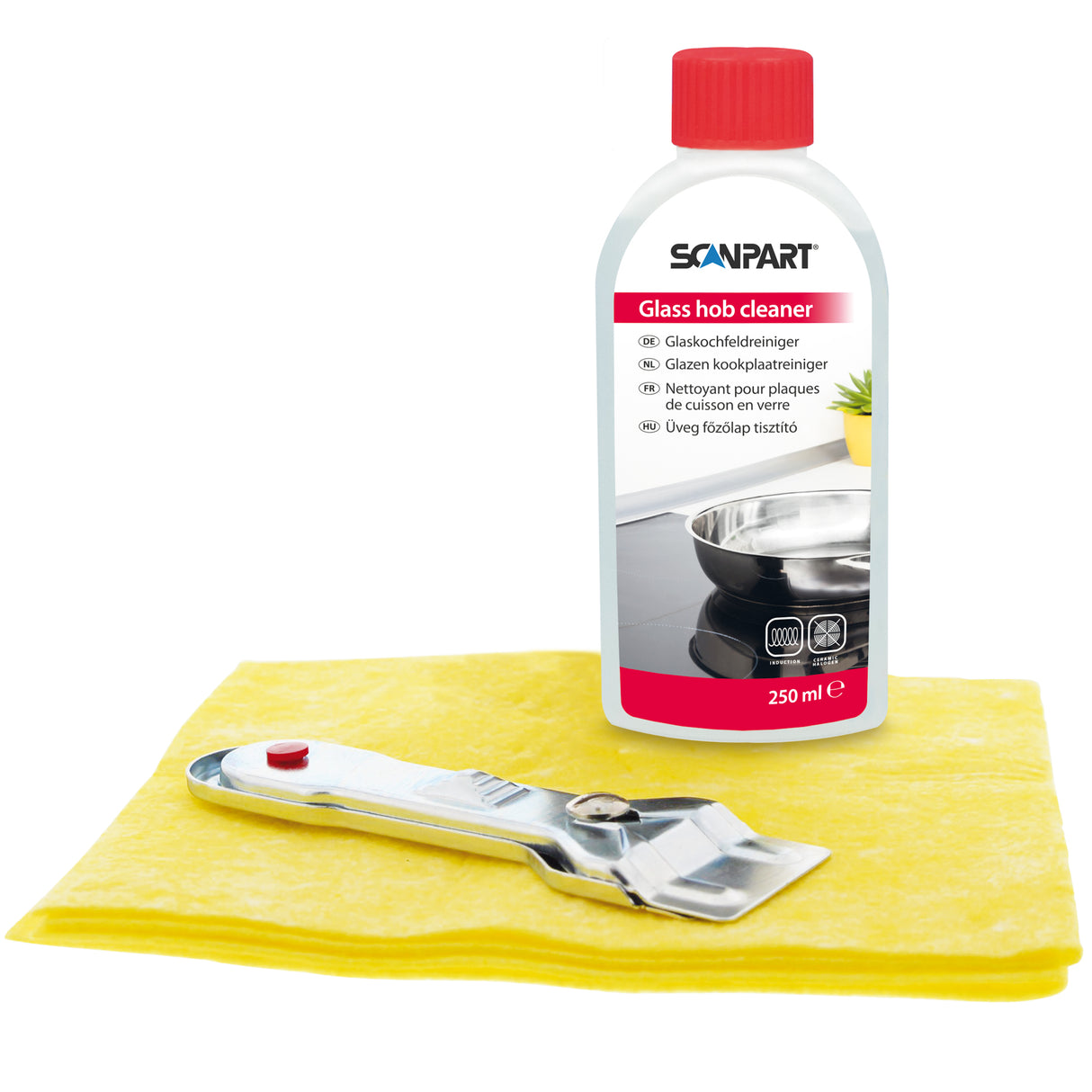 Scanpart onderhoudsset keramische kookplaat (reiniger + keramisch mes + schoonmaakdoek)