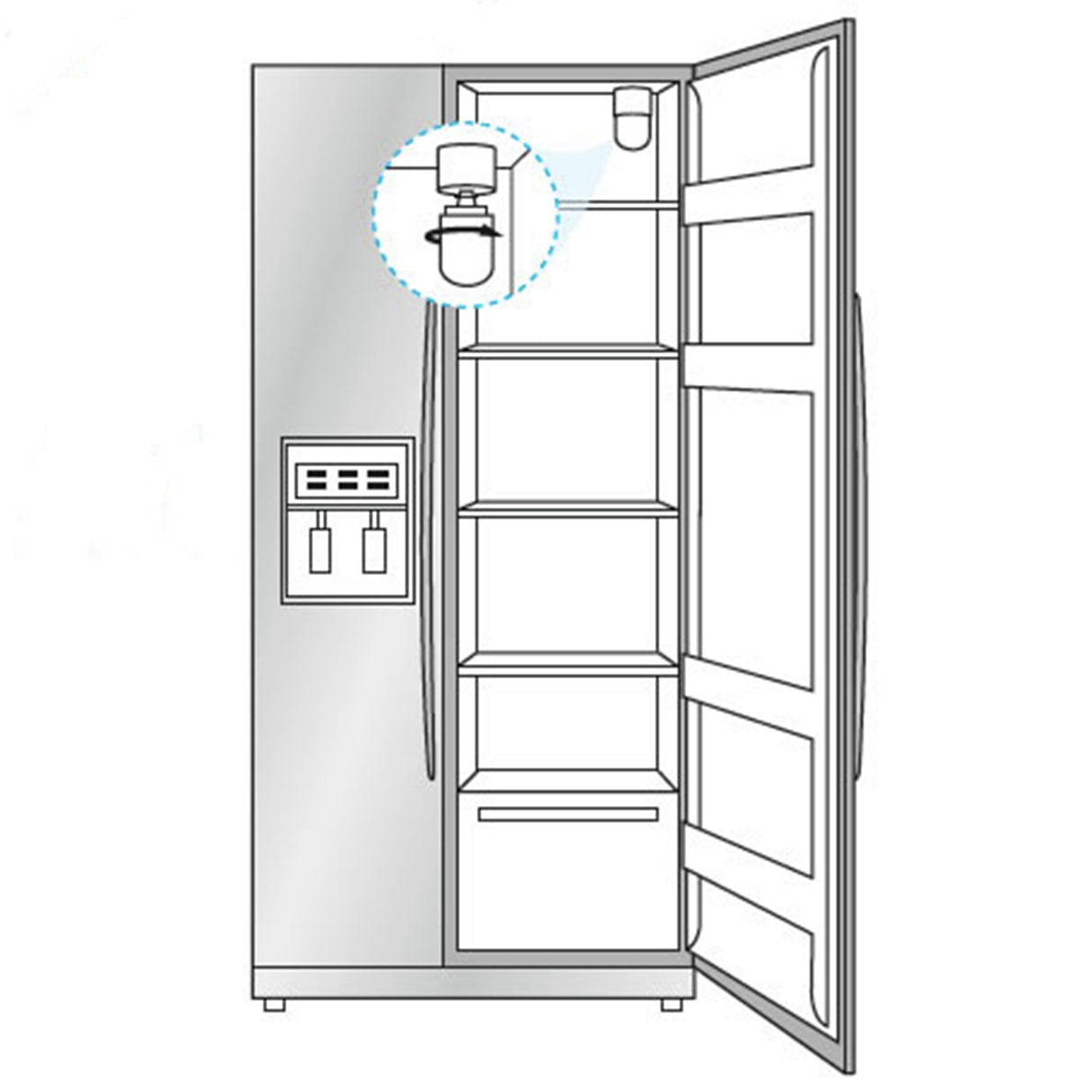 Scanpart koelkast waterfilter intern