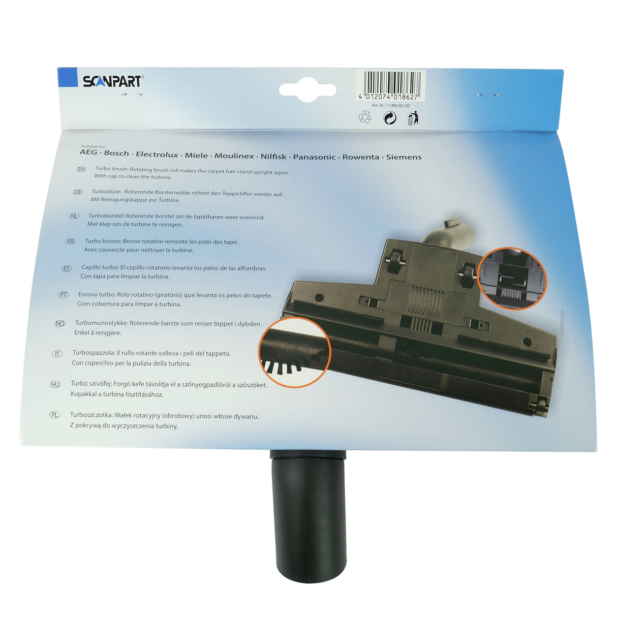 Scanpart turboborstel Ø32 + 35 mm geschikt voor alle merken (universeel)