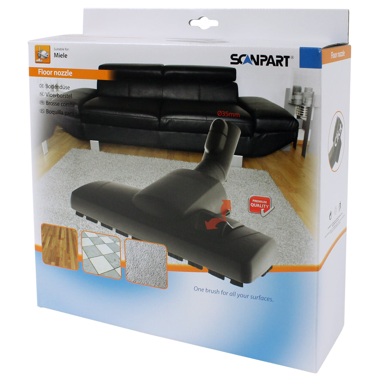 Scanpart combimond Ø35 mm + parkeerhaak &vergrendeling geschikt voor Miel