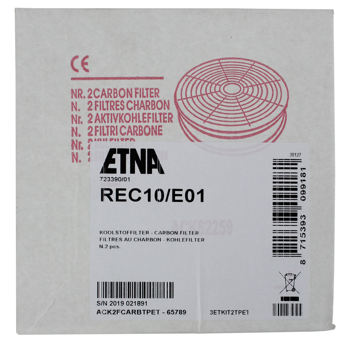 Etna koolstoffilter REC10 A2
