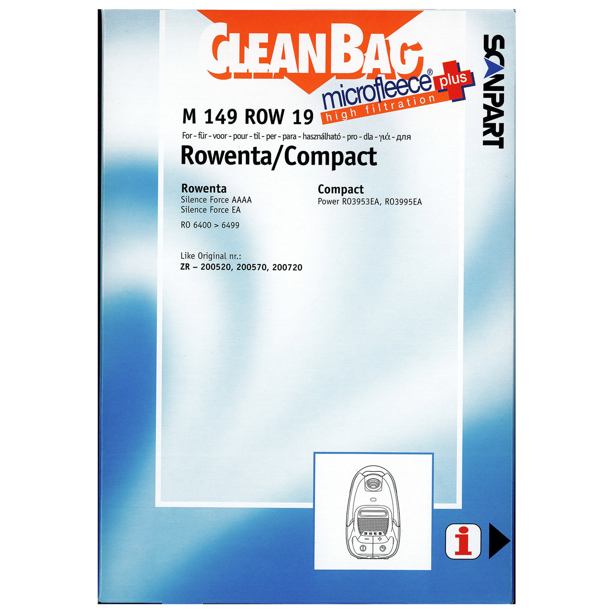 Cleanbag Microfleece+ stofzuigerzak geschikt voor Rowenta Silence Force