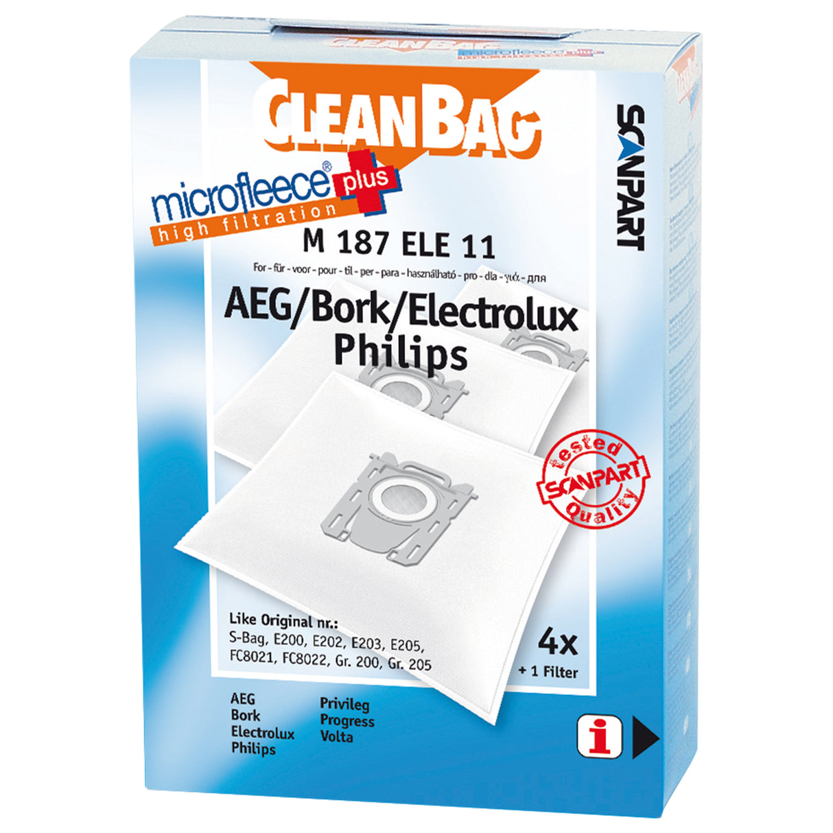 Cleanbag Microfleece+ stofzuigerzak geschikt voor AEG/Bork/Electrolux/Philips