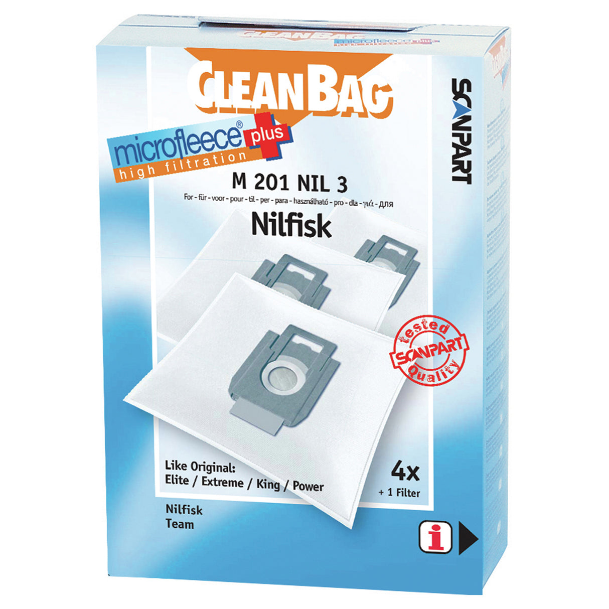 Cleanbag Microfleece+ stofzuigerzak geschikt voor Nilfisk King
