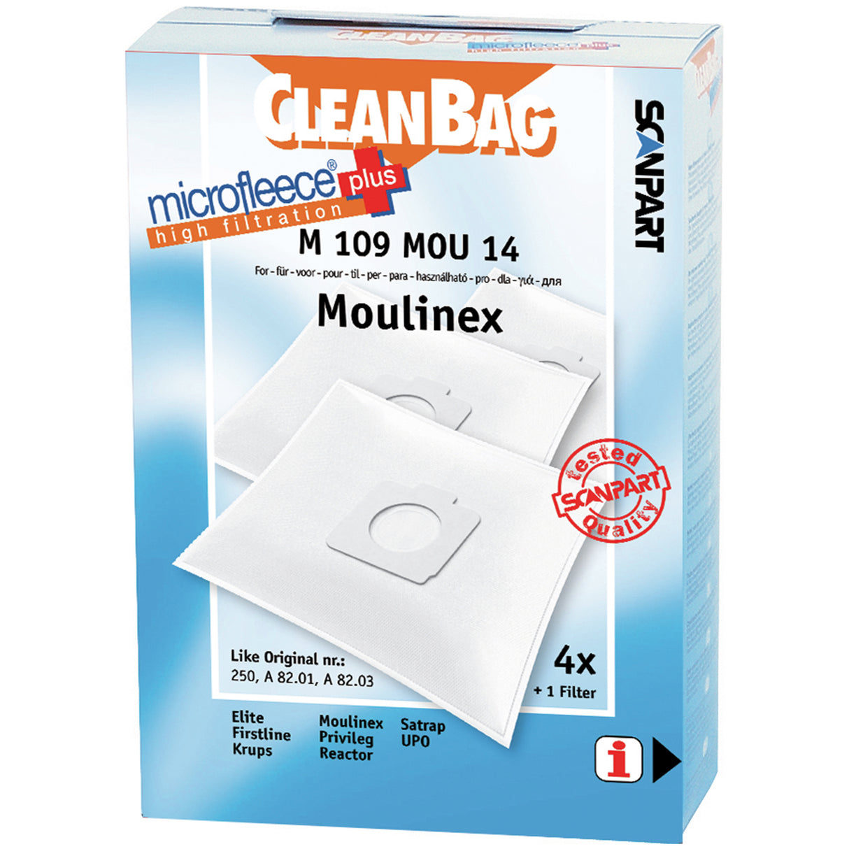 Cleanbag Microfleece+ stofzuigerzak geschikt voor Moulinex