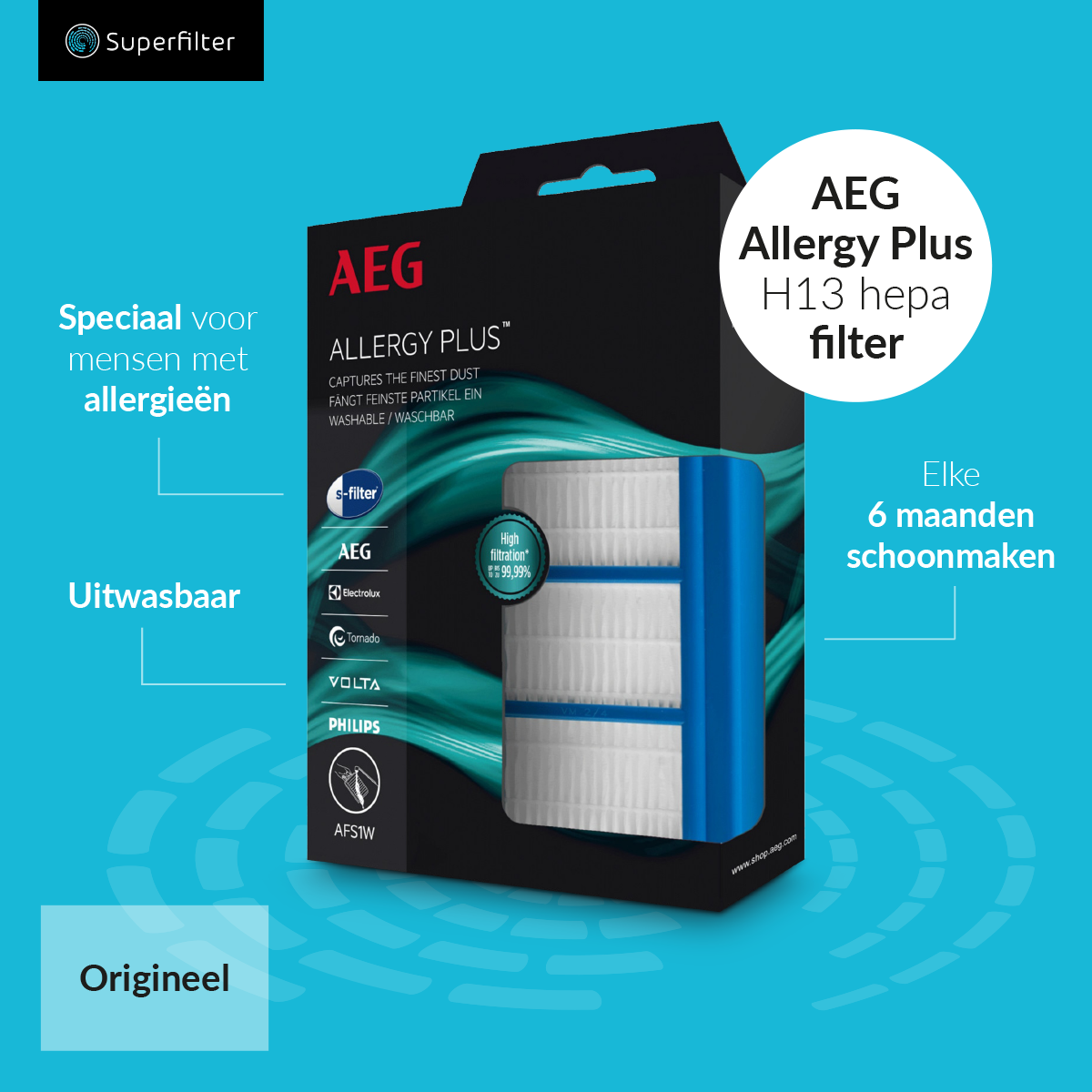 AEG Allergy Plus H13 hepa filter AFS1W / 9001677690