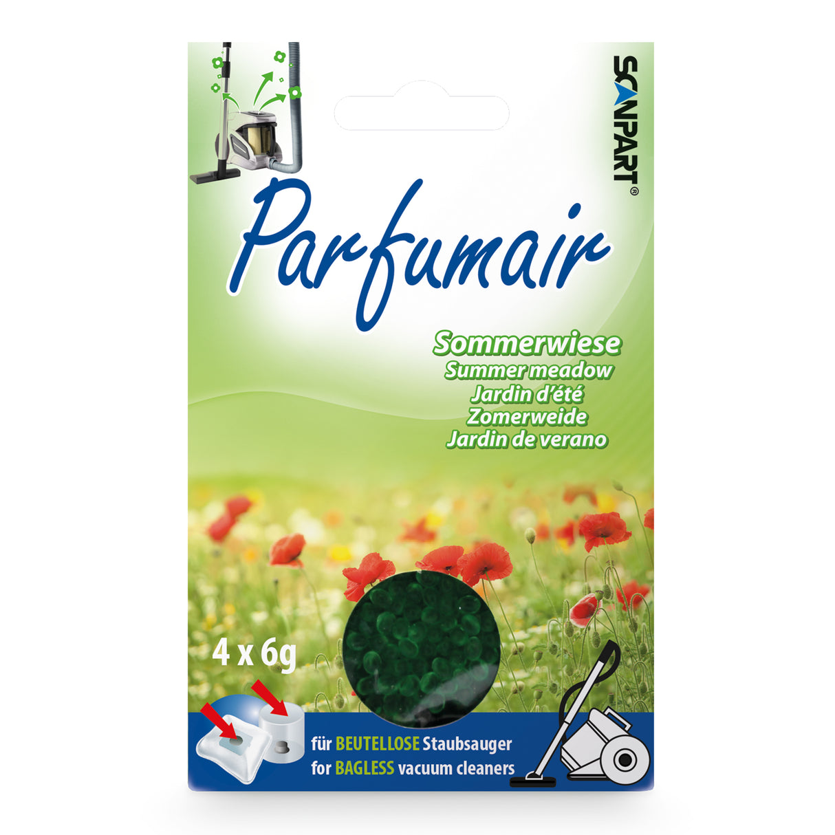 Stofzuiger parfum zomerweide - Geurparels 4x 6g