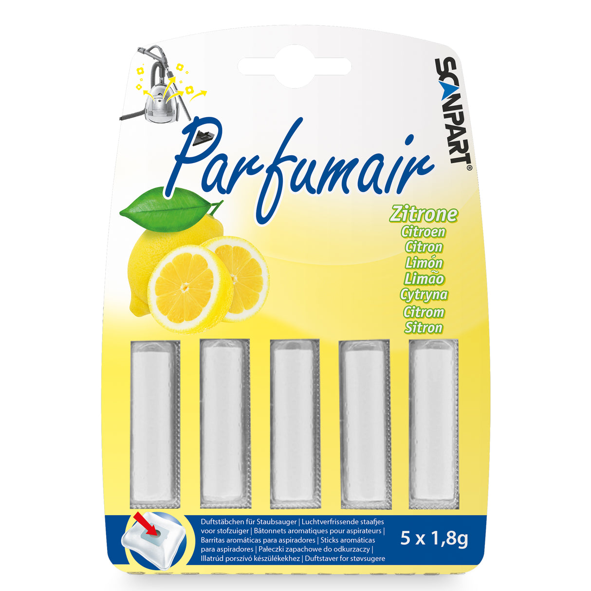 Stofzak verfrisser citroen - 5 st. geursticks