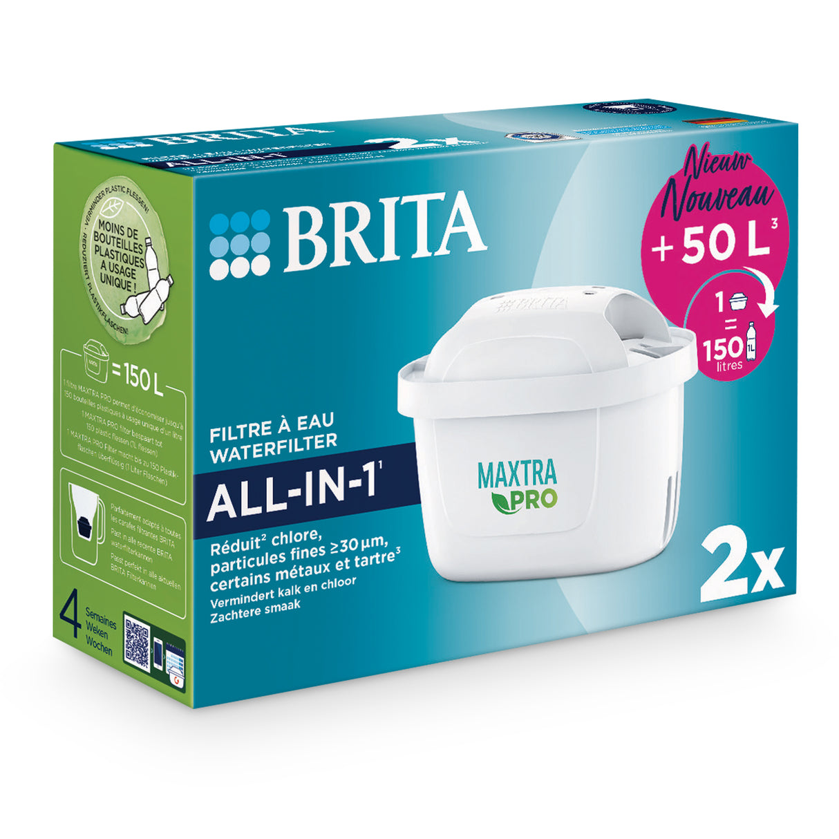 Brita waterfilterpatronen Maxtra Pro 2-pack