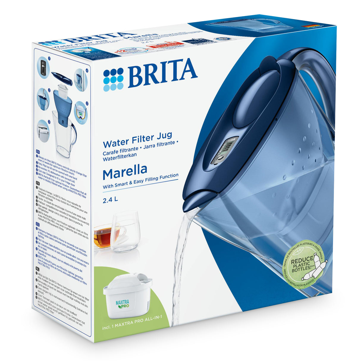 Brita waterfilterkan Marella Cool 2,4L Blauw