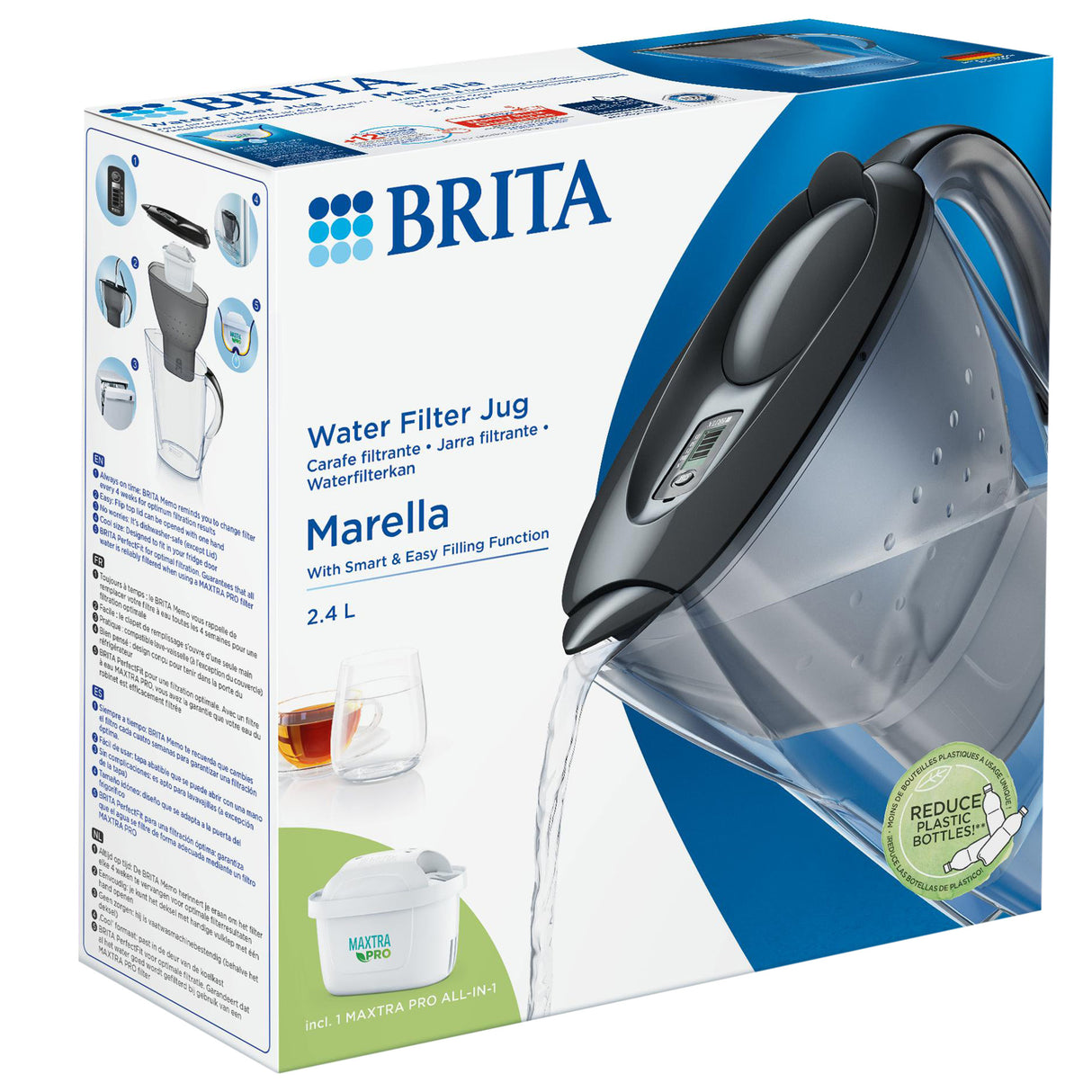 Brita waterfilterkan Marella Cool 2,4L Graphite