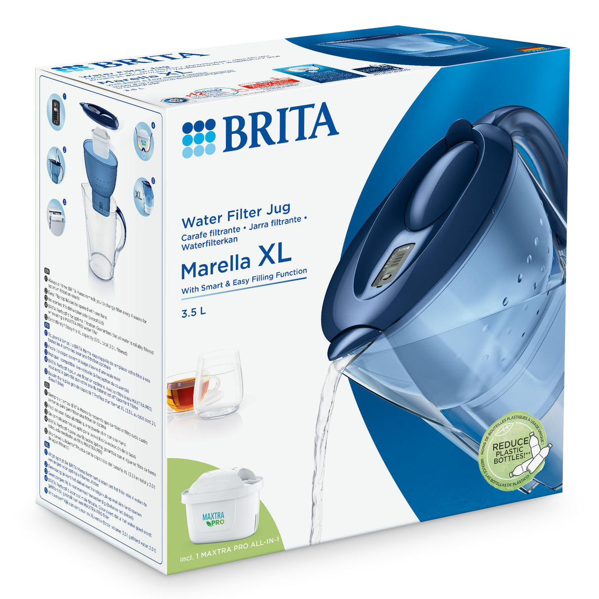 Brita waterfilterkan Marella XL 3,5L Blauw