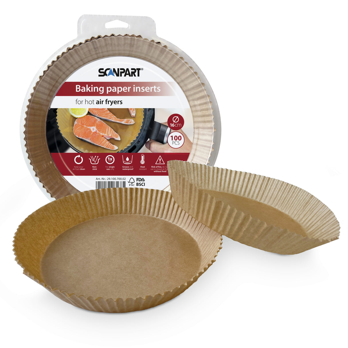 Bakpapier airfryer 100st. Ø16cm inlegvellen