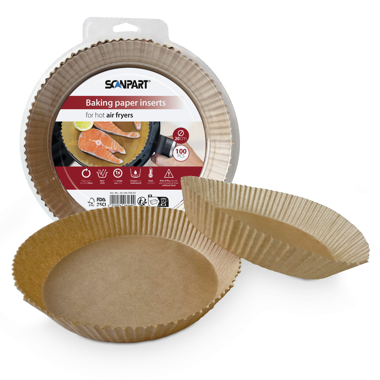 Bakpapier airfryer 100st. Ø20cm inlegvellen