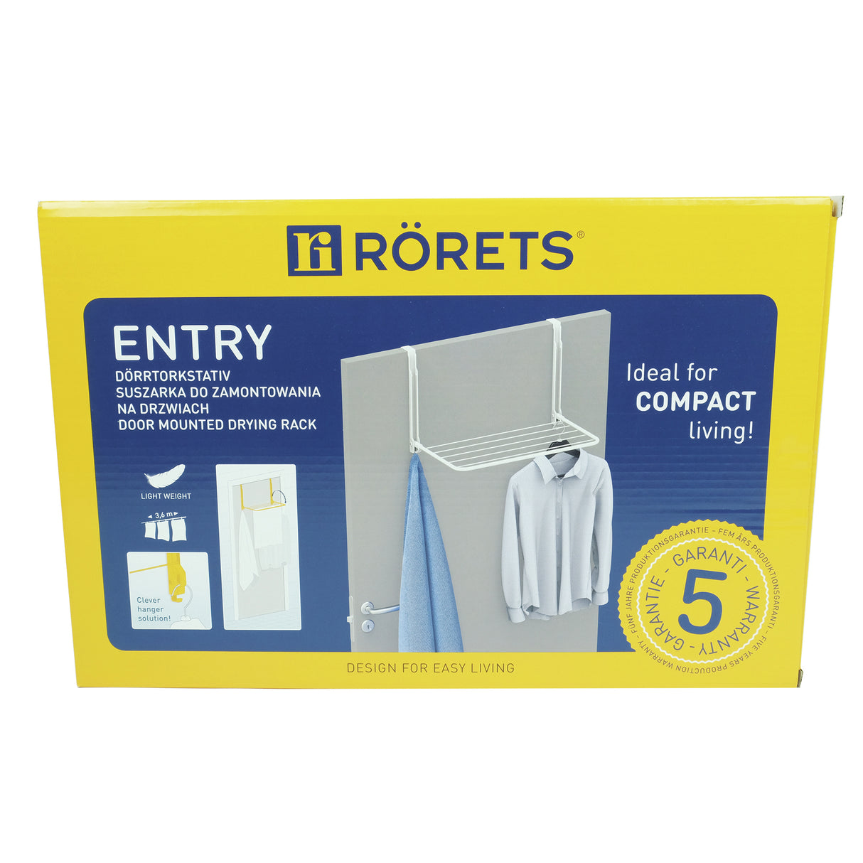 Droogrek deur wit - 3,6 meter lijnlengte