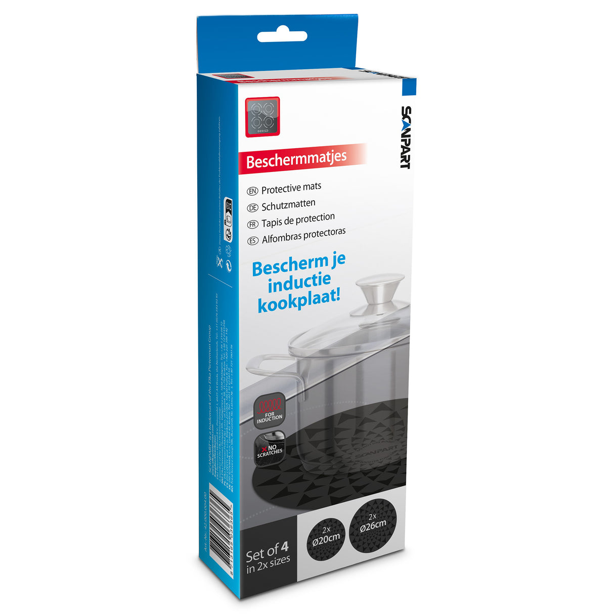 Scanpart inductie kookplaat beschermmatten 2xØ20cm 2xØ26cm