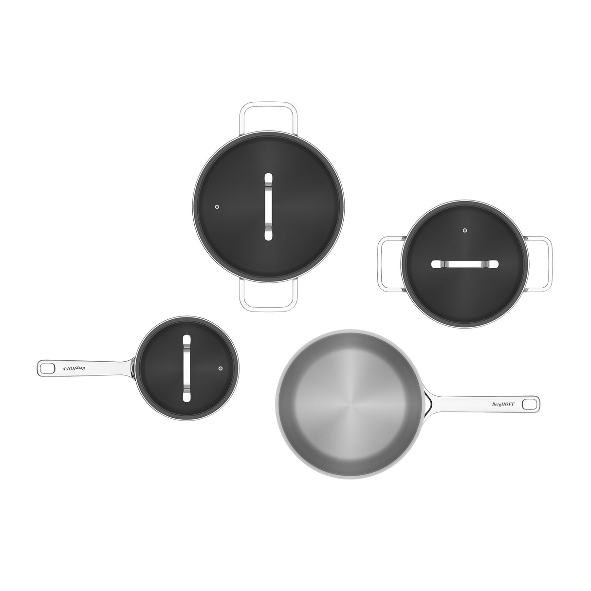 Pannenset 7-delig roestvrijstaal Berghoff Dina