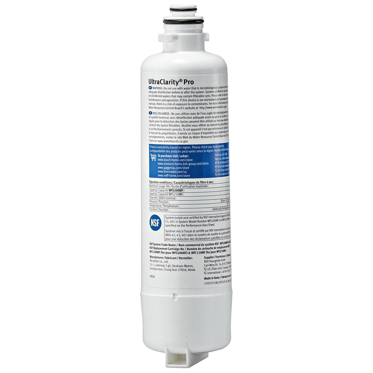 Bosch Siemens UltraClarity Pro koelkast waterfilter