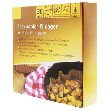 Heku bakpapier airfryer 30st. Ø16cm inlegvellen