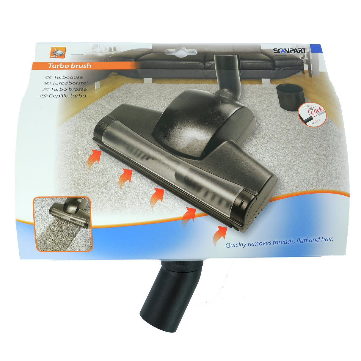 Scanpart turboborstel Ø32 + 35 mm geschikt voor alle merken (universeel)