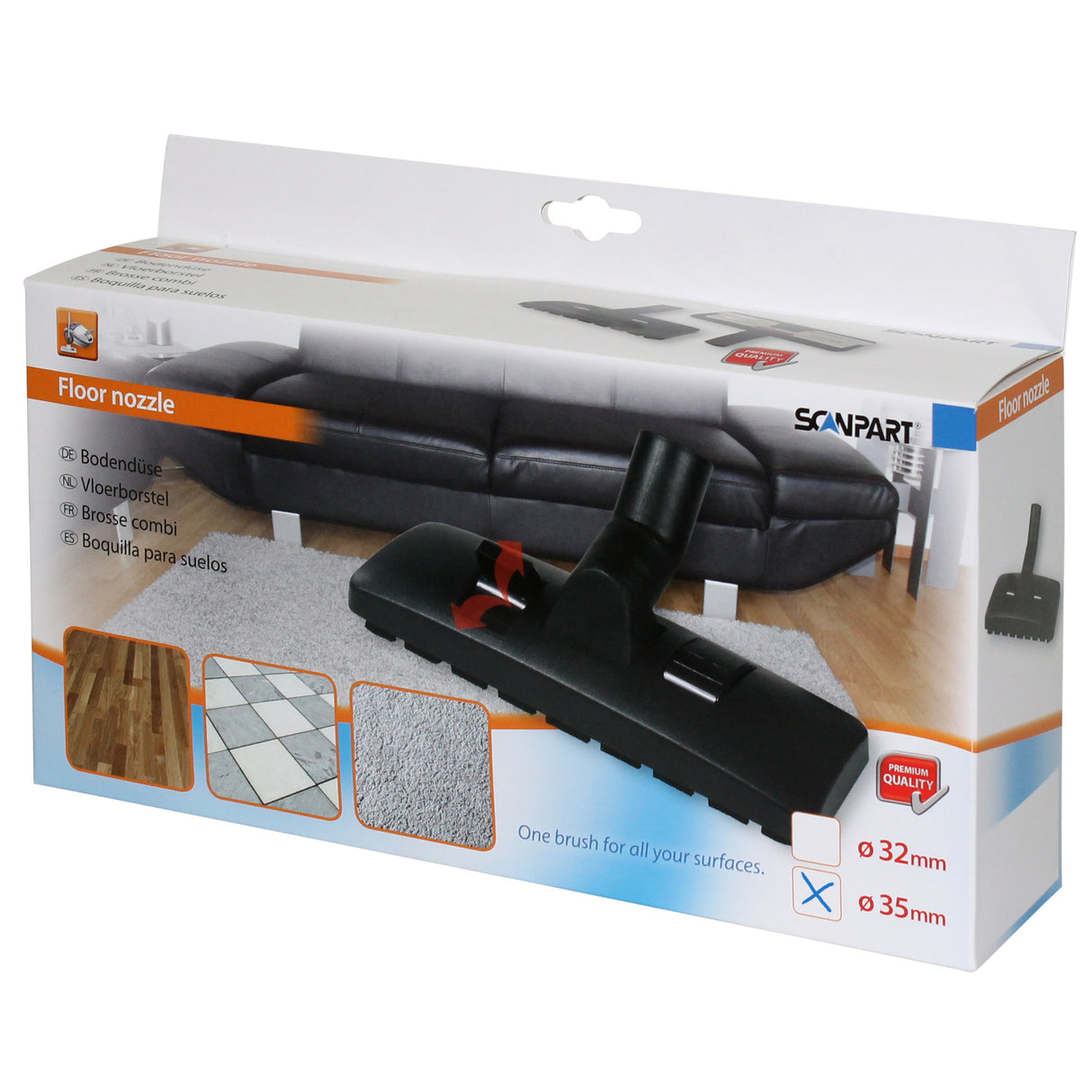 Scanpart combimond Ø35 mm geschikt voor o.a. Miele, Bosch, Siemens, en meer