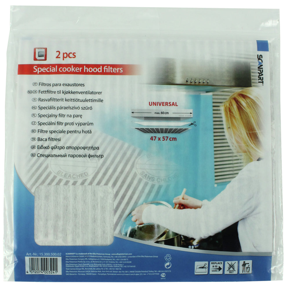 Scanpart universeel Afzuigkapfilter plat 2 stuks