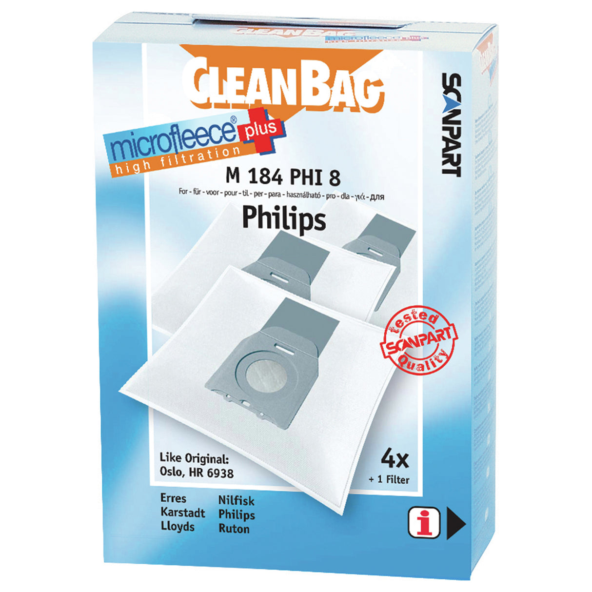Cleanbag Microfleece+ stofzuigerzak geschikt voor Philips
