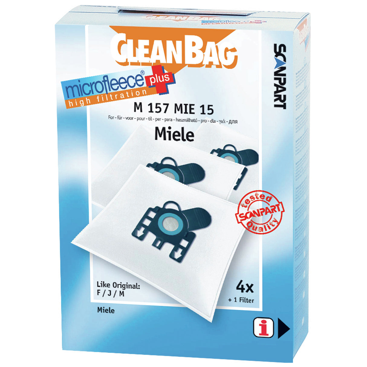 Cleanbag Microfleece+ stofzuigerzak geschikt voor Miele F/J/M