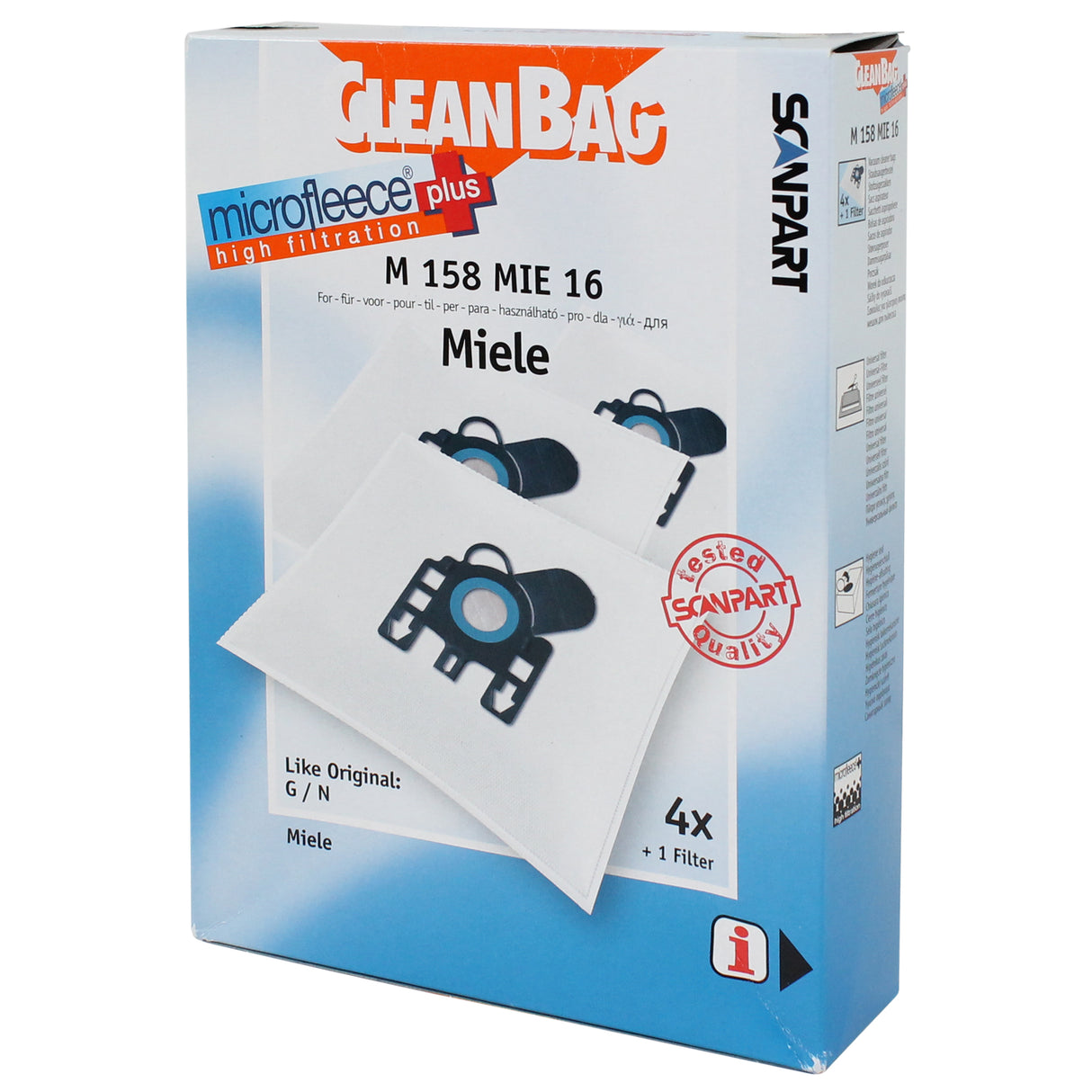 CleanBag Microfleece+ stofzuigerzak geschikt voor Miele G/H/N
