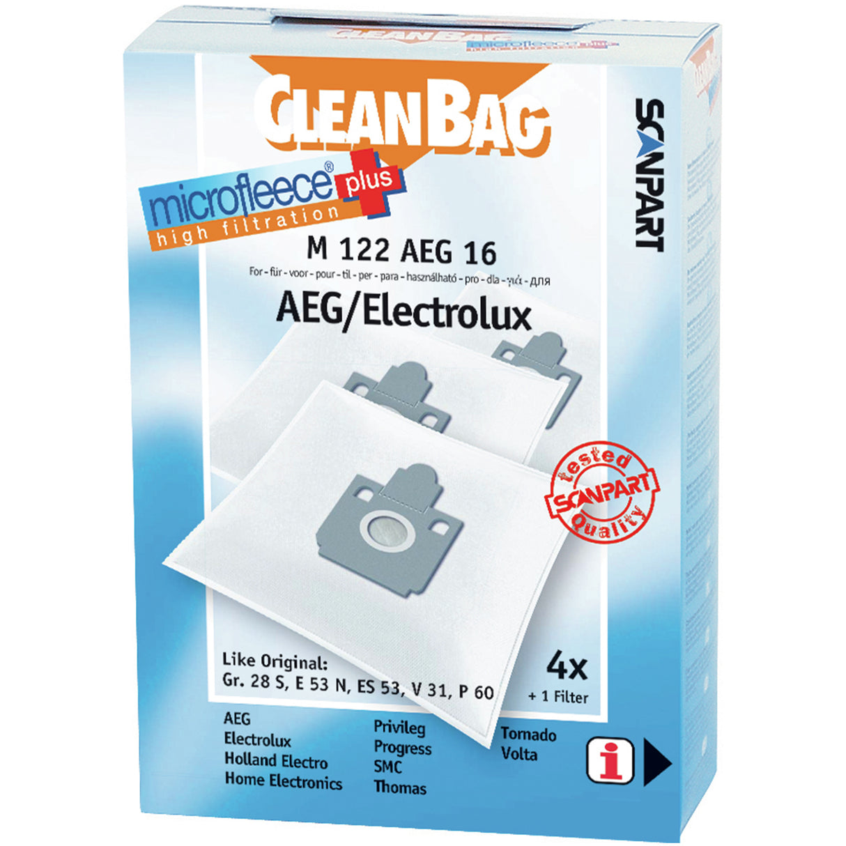 Cleanbag Microfleece+ stofzuigerzak geschikt voor AEG/Electrolux