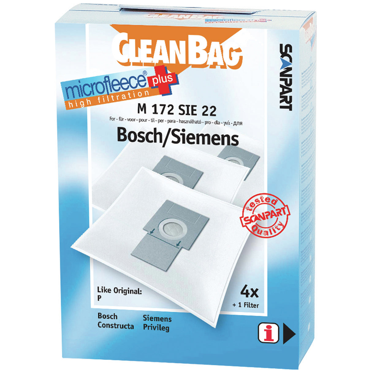 Cleanbag Microfleece+ stofzuigerzak geschikt voor Bosch/Siemens P
