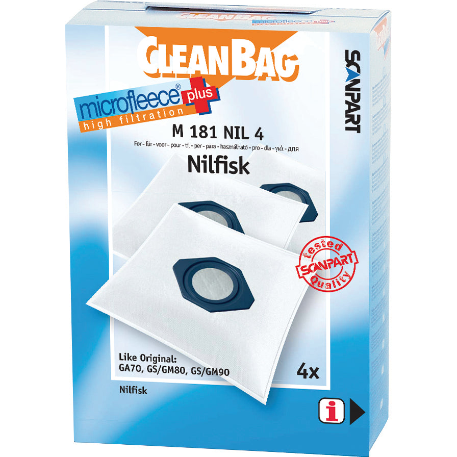 Cleanbag Microfleece+ stofzuigerzak geschikt voor Nilfisk GA70-GS80-90