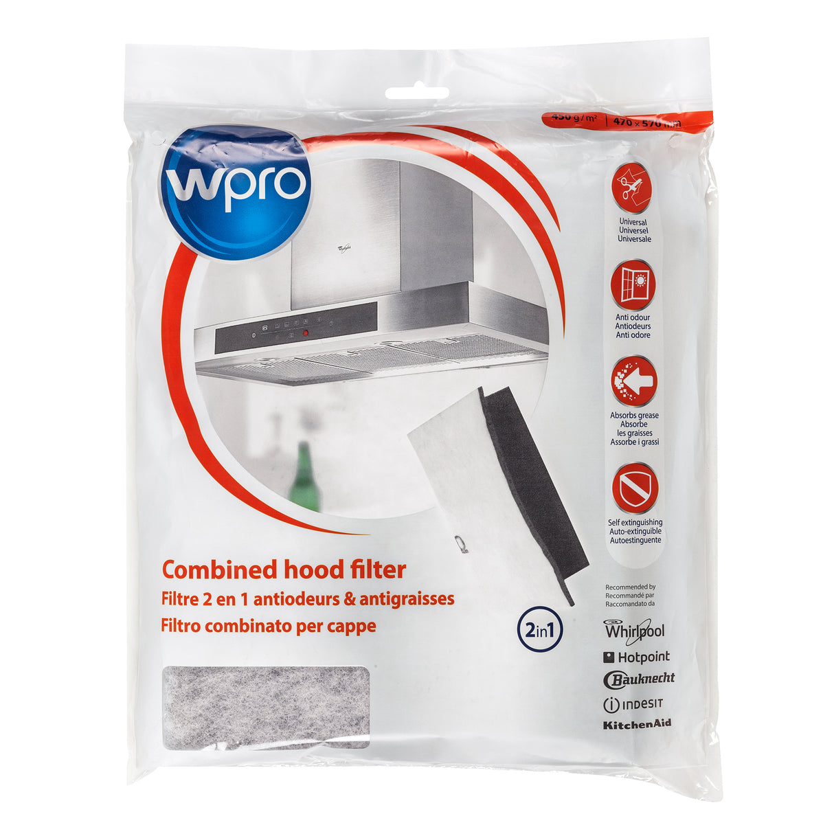 WPRO vet+koolstoffilter 47x57