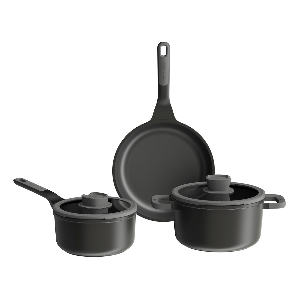 Pannenset 5-delig kookpan + koekenpan Berghoff Leo Stone+